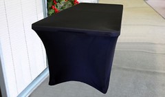 4 ft 4-way stretch Rectangular spandex Fitted Tablecloth Table cover black ARCH