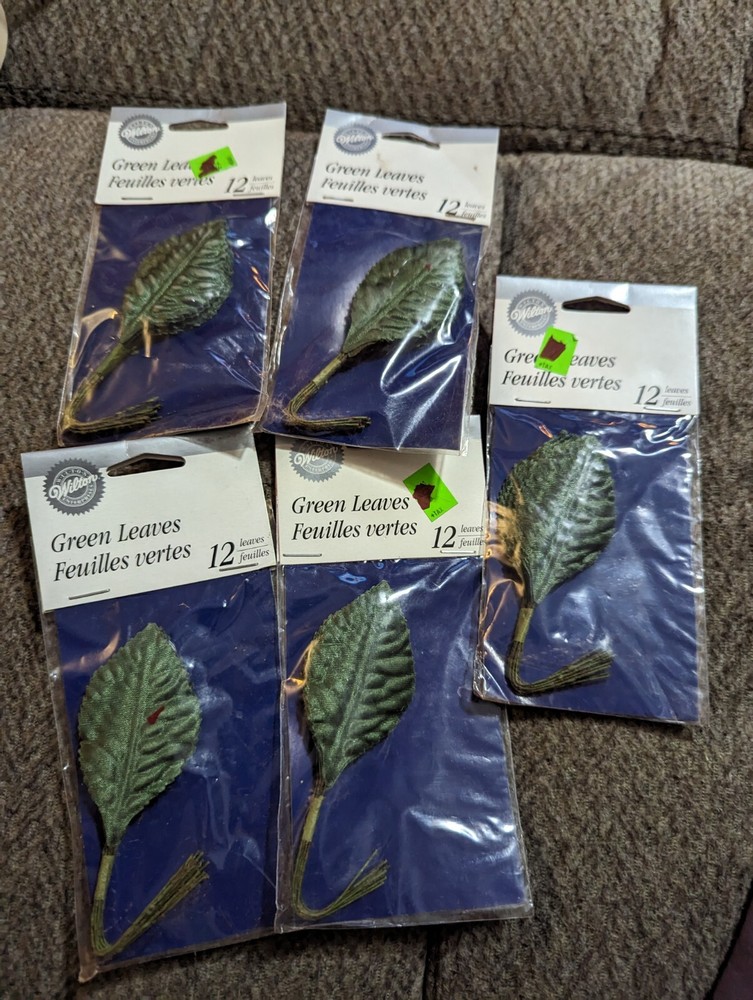 Wilton Single Green Leaves 5 Packs of 12, 5 in Long 2004