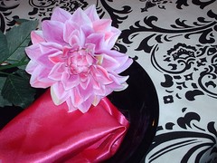 Damask Table Square Black White Bridal Traditions 24″x24″