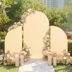Set Of 3 Wedding Arch Cover Double Sided High Elasticity Arch Backdrop Decor