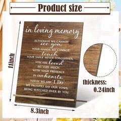 Memorial Table Sign for Wedding, Wedding Wooden Decorations for Reception, Sympa