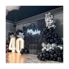 Black Shimmer Wall Backdrop 48pcs Sequin Shimmer Backdrop Panels, Photo Backd…