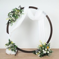 7.4 feet Dark Brown Natural Wood Round BACKDROP STAND Wedding Arch Party Events