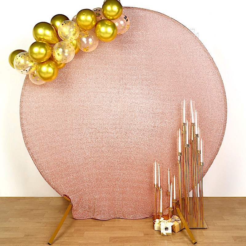 ROSE GOLD 7.5 ft Metallic Spandex STAND COVER Wedding Decorations Party Events