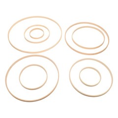 9Pcs Bamboo Craft Hoops Reusable Khaki Macrame Supplies for Hanging Wreaths