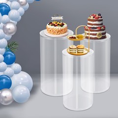 3Pcs Round Cylinder For Birthday Parties, Wedding Round Cylinder Decoration