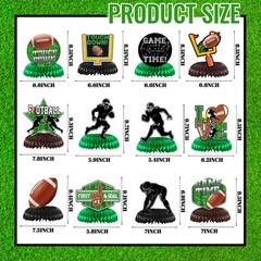 12Pcs Football Party Decorations Football Honeycomb Centerpieces Football Tab…