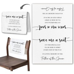 Reserved Seating Cloth Family Memorial Ceremony Marker Elegant Chair Pew Decor