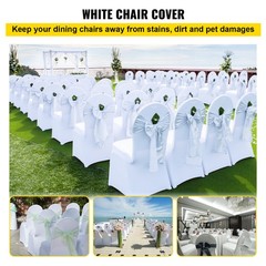 VEVOR 50 PCs White Spandex Chair Covers Wedding Banquet Party Ceremony Hotel Use