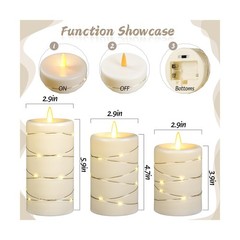 Flameless LED Candles with Timer 3 pc Flickering Flameless Candles … Fast Ship