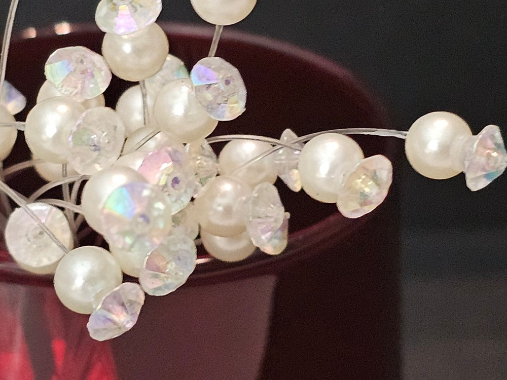 Bridal Pearl Bead Spray for Wedding Craft Decoration Bouquet Embellish