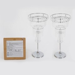 2Pc Silver Acrylic & Iron 4-Tier Free-Standing Flower Stand 82cm Wedding