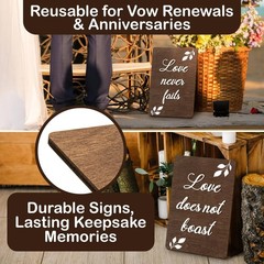 Rustic Wedding Aisle Signs – Set Of 8, 1 Corinthians 13 Wooden Wedding Decor …