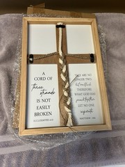 A Cord of Three Strands Wedding Sign, Solid Wood Wedding Rustic Boho Decor, M…