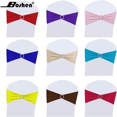 50PCS Stretch Chair Sashes Bows Chair Bands with Buckle for Wedding Hotel Ban…