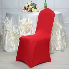 Red Satin Rosette SPANDEX Stretchable Banquet CHAIR COVER Wedding