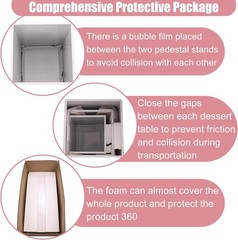 3Pcs Tall Pedestal Stands Cake Dessert Table Pillar for Wedding Party Decor AA88