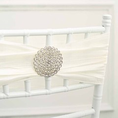 3 in Metal Rhinestones Flower Brooch Chair SASH PIN Party Events Decorations