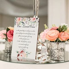 5 Pieces Wedding Memorial Chair Sign Reserved Wooden Table Plaque Flowers Style
