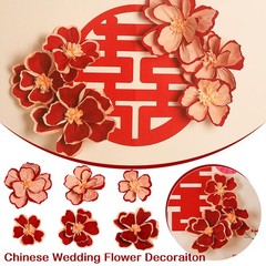 Chinese New Year Decoraiton Wrinkle Flower Wedding Room Background Wall Decor.