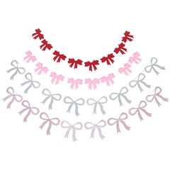 1 Set Elegant Bow Garland Banner for Mothers Day Party Decor Assorted Color Felt