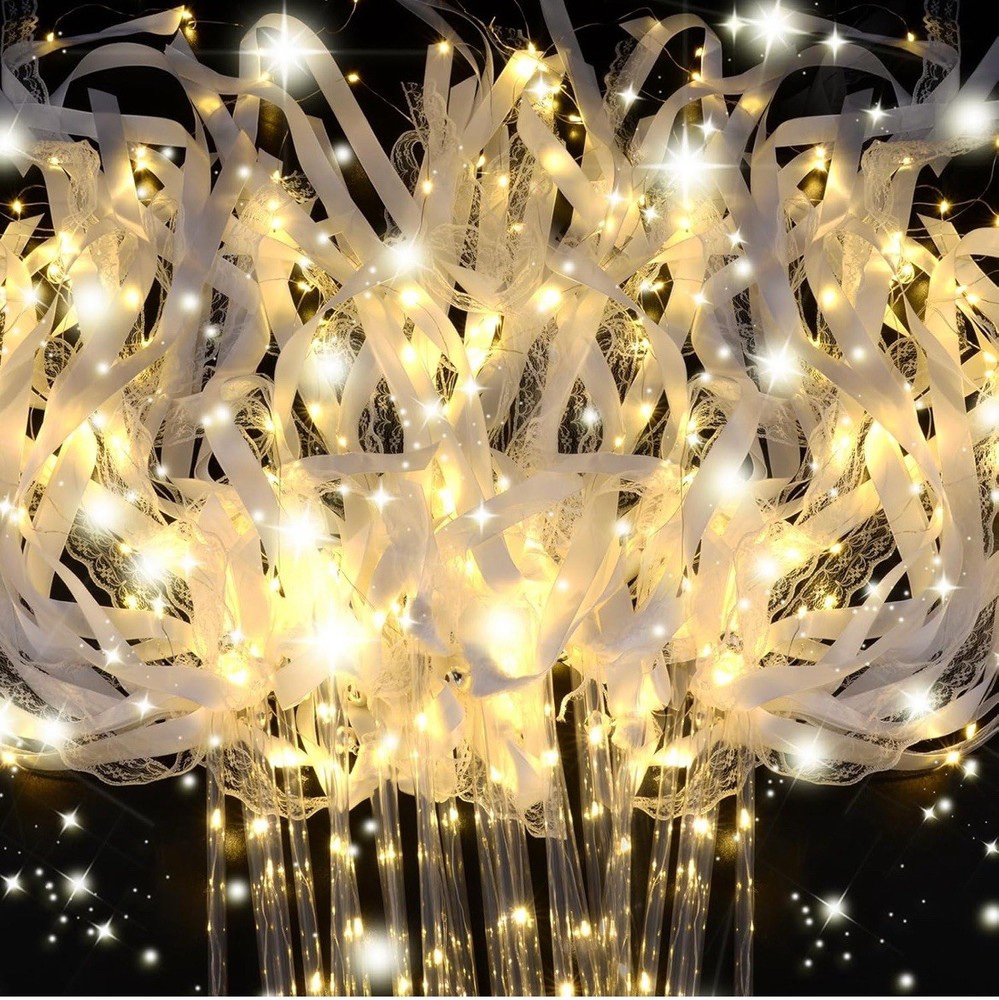HONLYNE 100PCS Light up Wands for wedding, Wedding White Warm