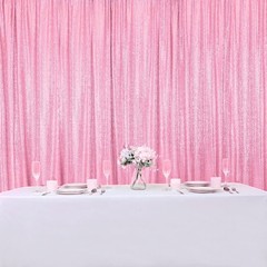Pink Sequin Backdrop Curtain for Parties