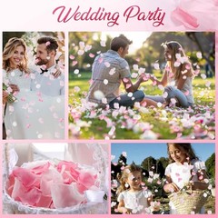 300 PCS Real Pink White Rose Flower Petals Confetti for Wedding Flower