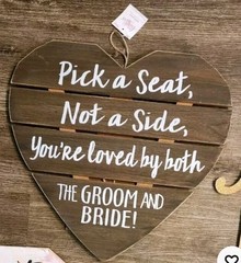 Farmhouse Chic Rustic Wedding Decor Wooden Heart Sign