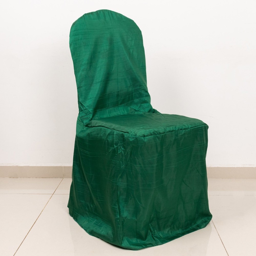 HUNTER GREEN Crinkle Crushed Taffeta Banquet CHAIR COVER Party Wedding Events