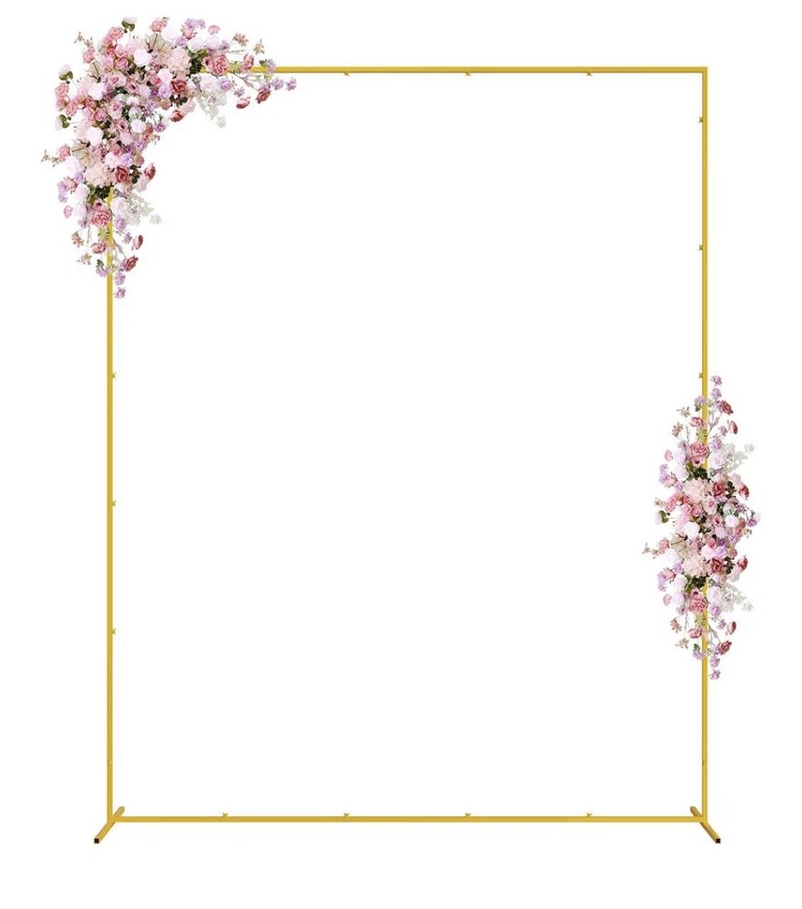 Wokceer 6.6’ Wedding Square Arch. Gold Color