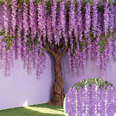 Purple 26 Pcs 3D Wisteria Garland for Classroom & Wedding Decor