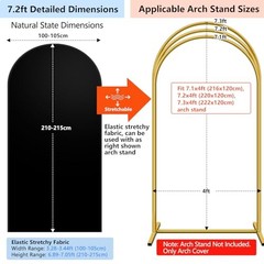 Wedding Arch Backdrop Cover, Set of 2 (7.2ft, 6ft), 2 Sided 7.2 ft, 6 ft Black
