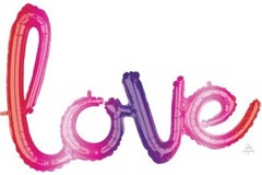 “Love” Script Metallic Foil Balloon 100cm/78cm/59cm – Love Wedding AIR FILL ONLY