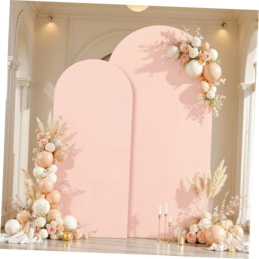 Arch Backdrop Covers – 7.2FT, 6FT Spandex Fitted Wedding 7.2FT,6FT Pale Pink