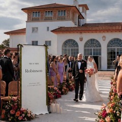 Custom Fabric Welcome Banner Cotton Linen Wedding Backdrop