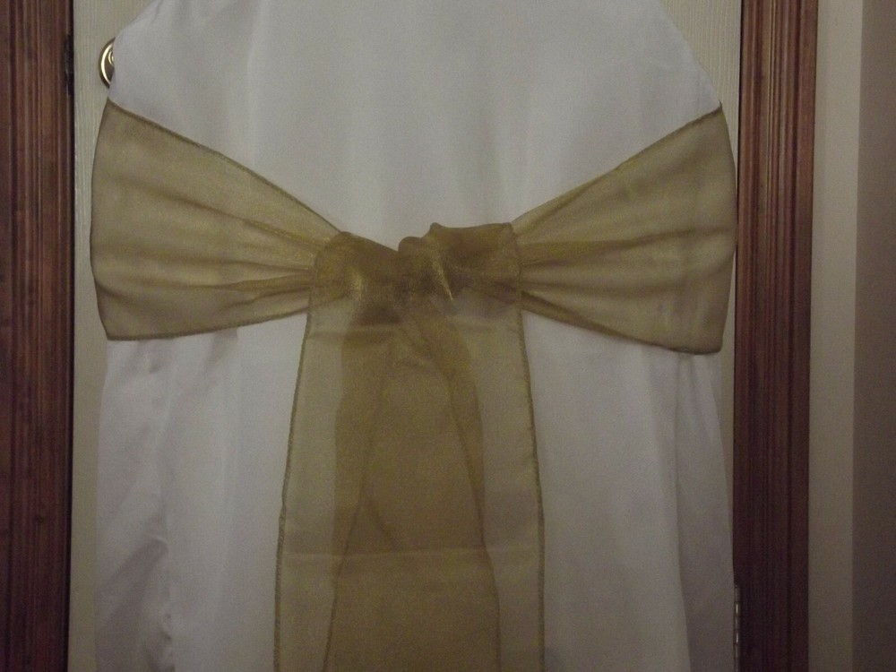 50/100Pc Organza Banguet Chair Sashes Bow Sash Back Ribbon/Band Tie for Wedding