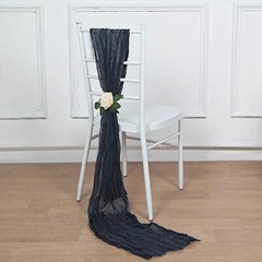 5 NAVY BLUE Gauze Cheesecloth CHAIR SASHES Party Events Decorations Supplies