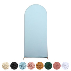6 ft Matte Fitted Spandex Round Top Wedding Arch Backdrop Stand Cover Events