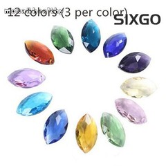36Pcs 1.5“Chandelier Glass Crystal Lamp Prism Hang Pendant Suncatcher Horse Eye