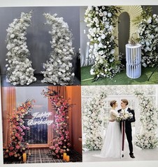 2 PC Lightweight Gold Arch Wedding Celebrations Engagements, Birthdays