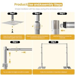 10ft x 10ft Adjustable Backdrop Stand Kit – Heavy Duty Pipe and Drape Silver