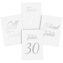 Silver Table Numbers 1 30 for Wedding Reception Silver Foil Table Number