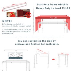 Outdoor Wedding Canopy Stand Frame Metal Iron Chuppah Manda w/ 4 Reinforced Base