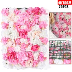 40 x 60 cm 20Pieces Flower Wall Champagne White & Pink Rose Panel Floral Decor