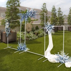 3pcs Rectangular Metal Backdrop Stands Weddings Party White Balloon Frames Decor