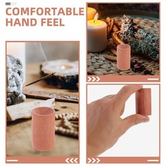 Natural Wood Mini Cylinder Stand for Essential Oil Display Aromatherapy Holder