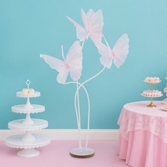 Giant 3-head Artificial Butterfly Decorations, for Wedding/Party/Banquet, 3*Pink