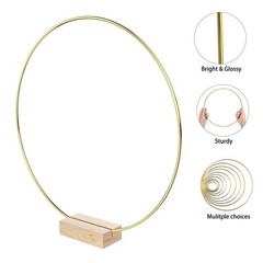 4 Pack 10 inches Metal Floral Hoop, Gold Wreath Rings for Craft Macrame Rings…