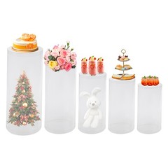 5x Large Cylinder Tables For Parties Pedestal Display Plinth Pillars For Wedding